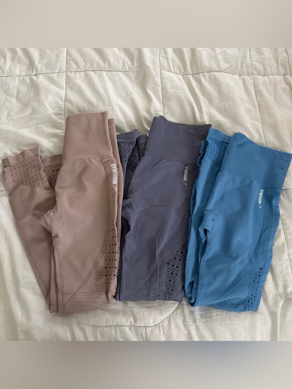 GYMSHARK Seamless Leggings - Dusty Pink, Slate, Ocean Blue
